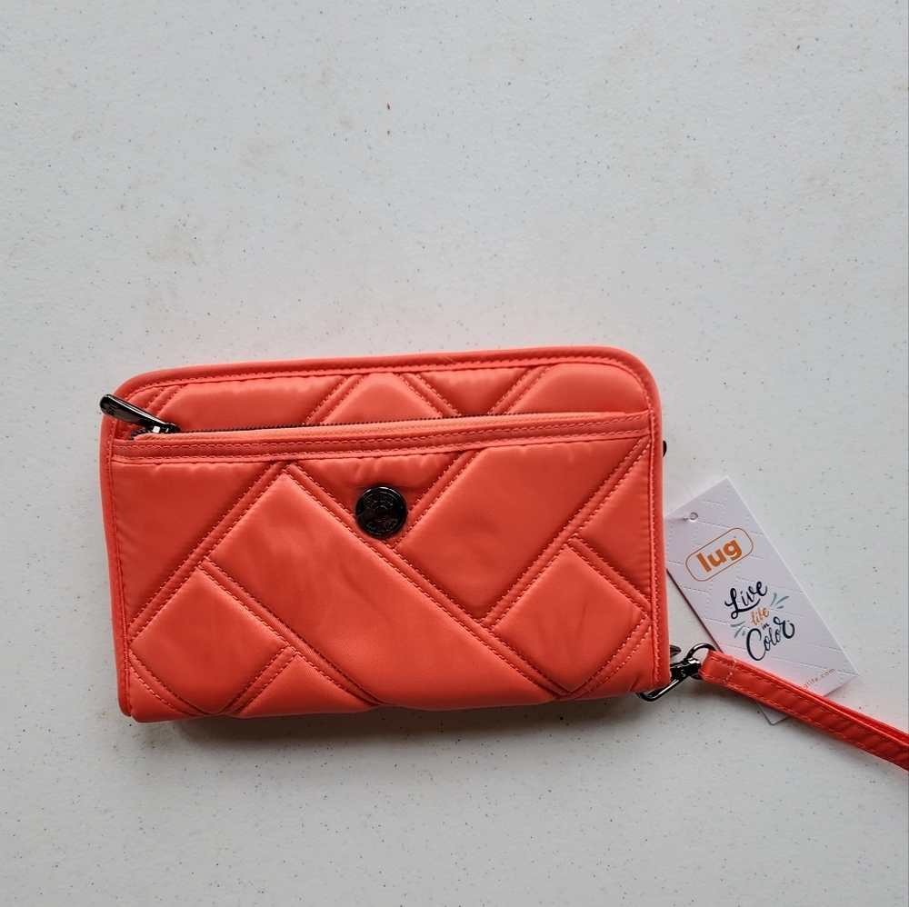 Lug Quilted Orange Wristlet